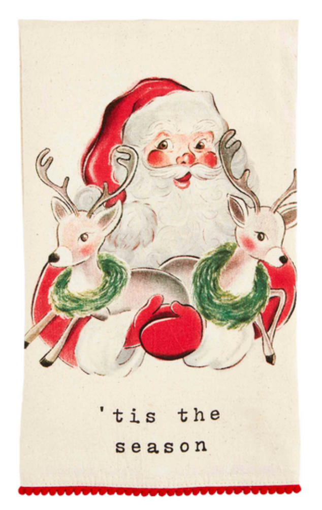 Santa Holding Deer Towel