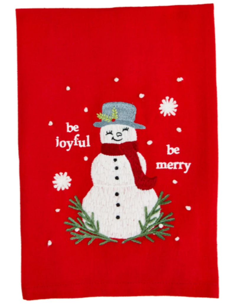 Snowman Embroidered Towel