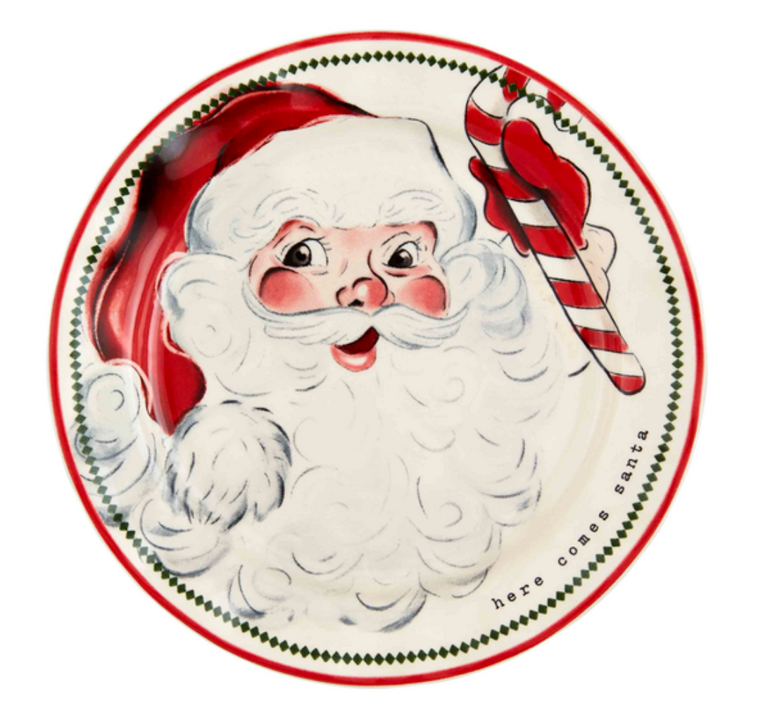 Santa Candy Cane Salad Plate