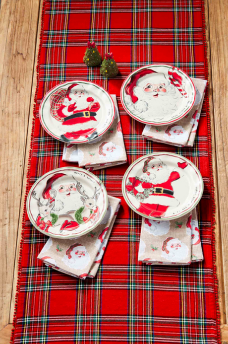 Santa Candy Cane Salad Plate