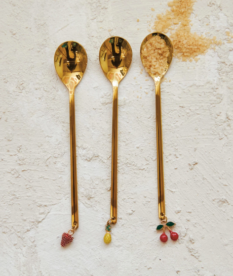 Stainless Steel Spoon w/Fruit Charm