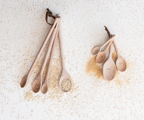 Carved Beech Wood Measuring Spoons