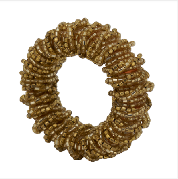 Beaded Napkin Ring - Set of 4 - Gold