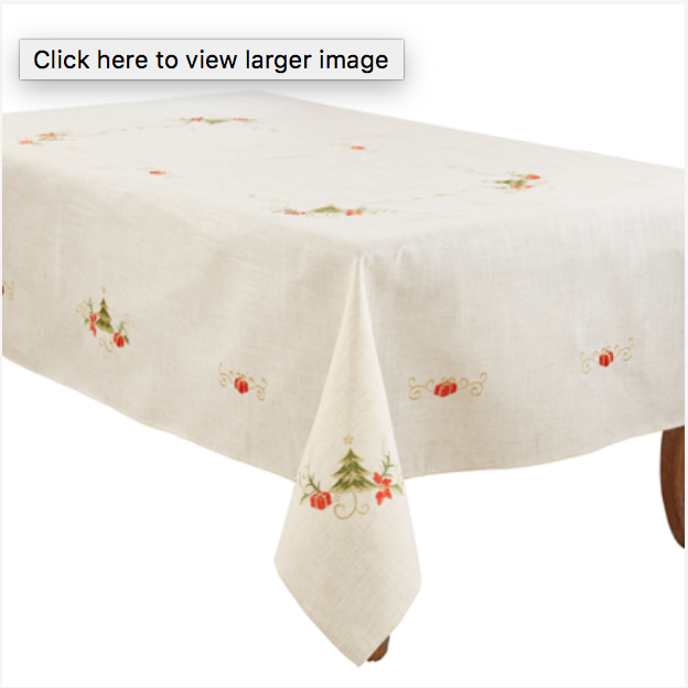 Embroidered Christmas Tablecloth