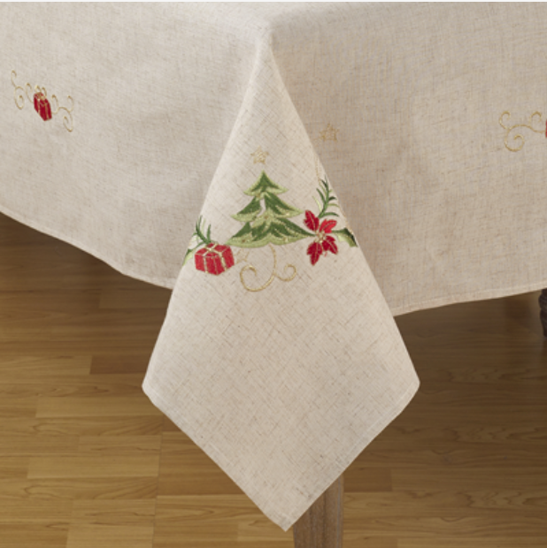 Embroidered Christmas Tablecloth