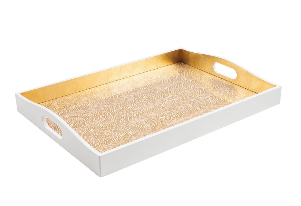 Pebble Gold Lacquer Large Rectangle Tray