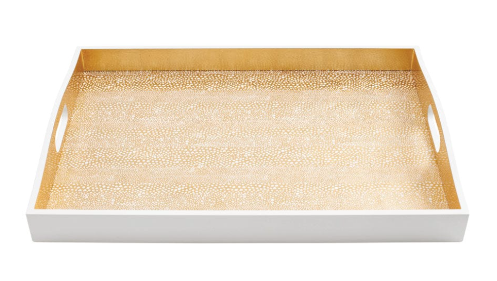 Pebble Gold Lacquer Large Rectangle Tray