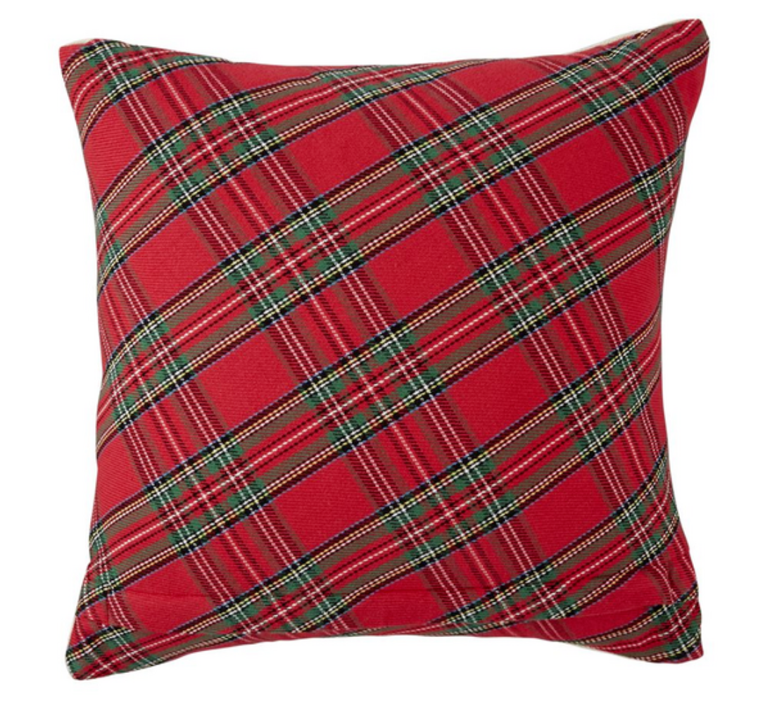 TARTAN WREATH HOOKED PILLOW