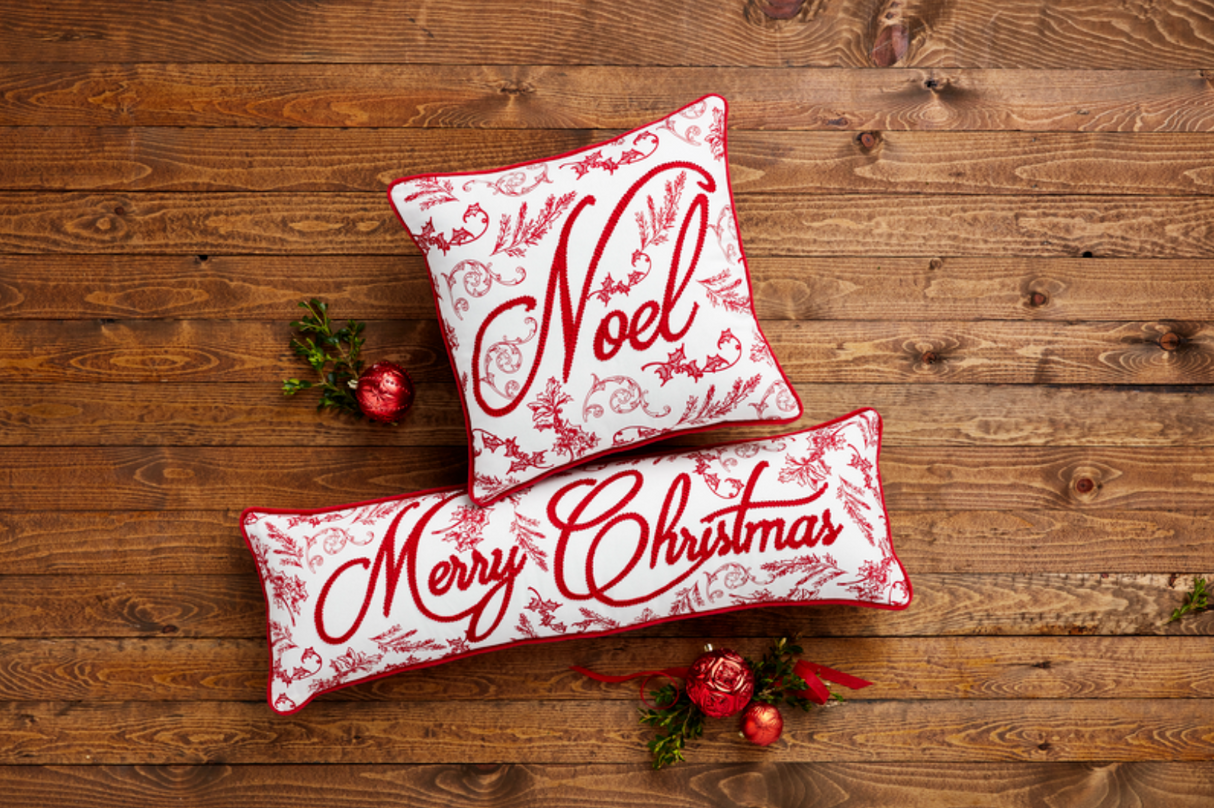 MERRY CHRISTMAS TOILE PILLOW