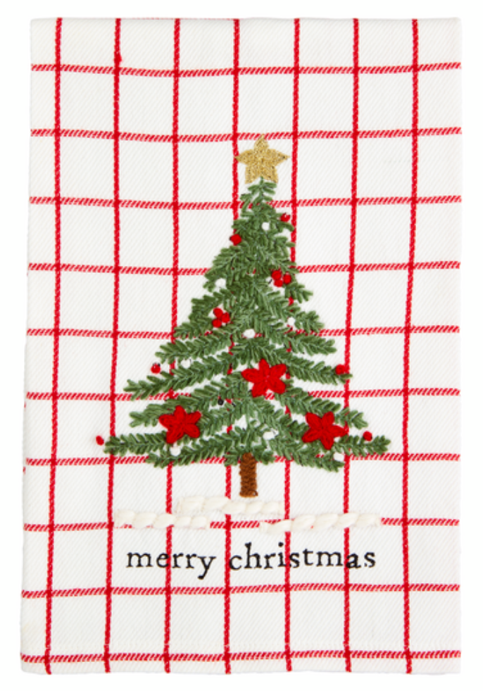 TREE CLASSIC CHRISTMAS EMBROIDERED TOWEL