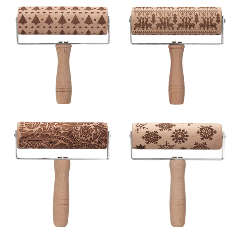 Holiday Beech Wood Rolling Pin