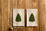 DARK GREEN VELVET TREE TOWEL