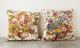 26" embroidered floral pillow