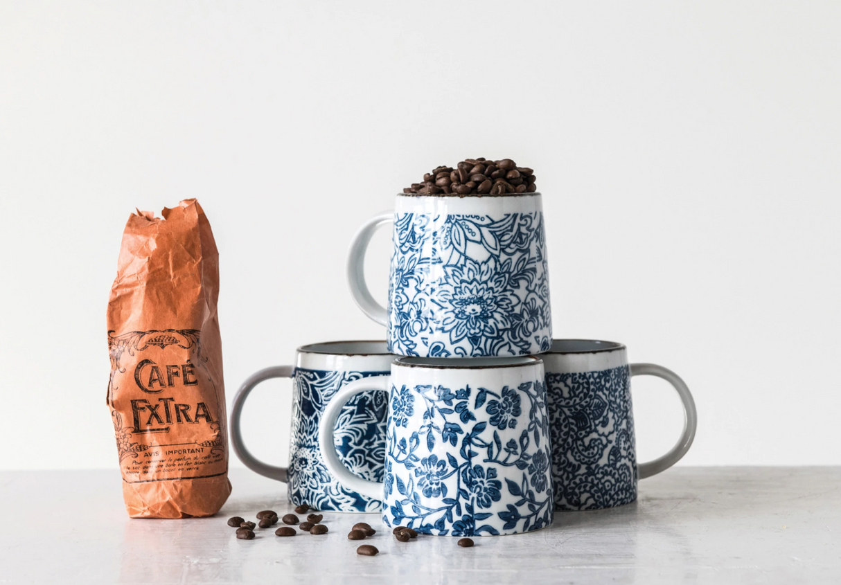 Blue & White Stoneware Mug