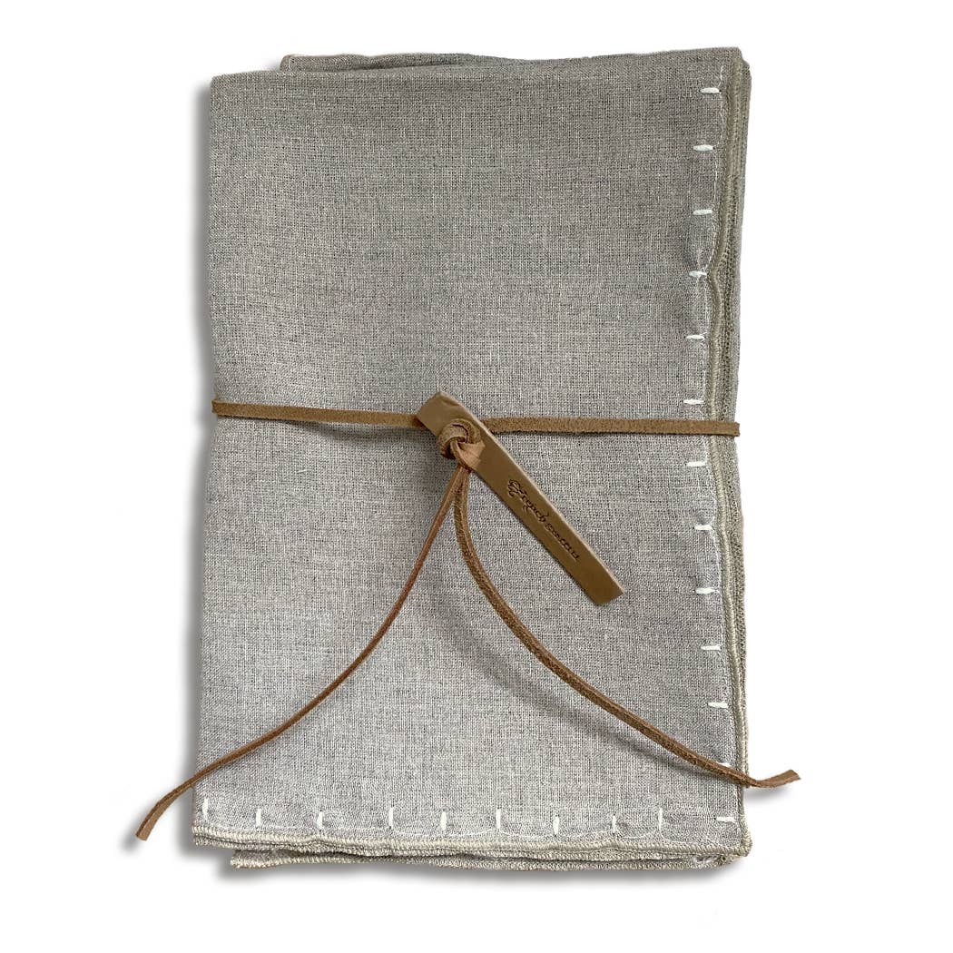 Hand Stitched Natural Linen Napkin Set