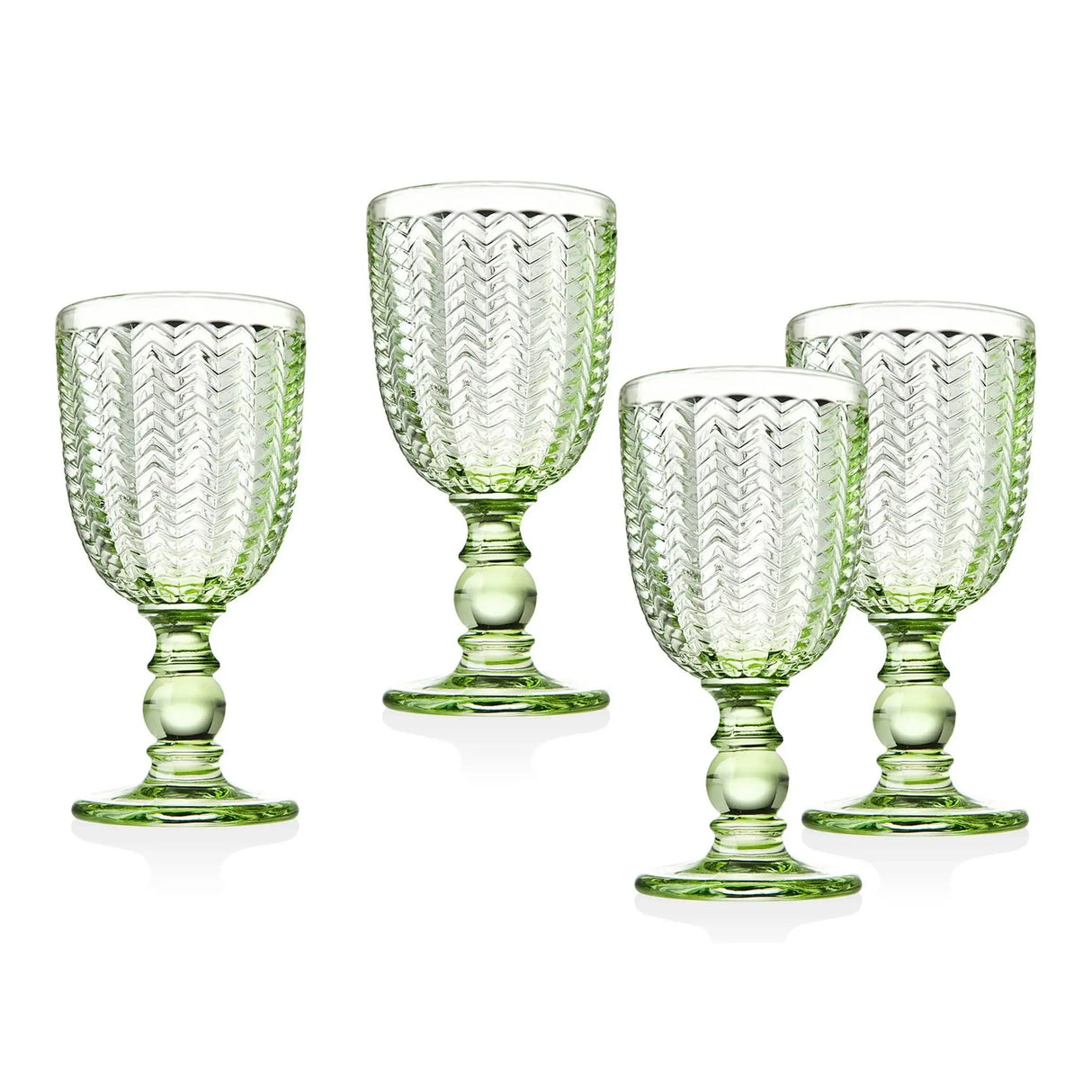 Set of Four Twill Green White Wine