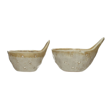 Stoneware Fruit Colanders With Handles