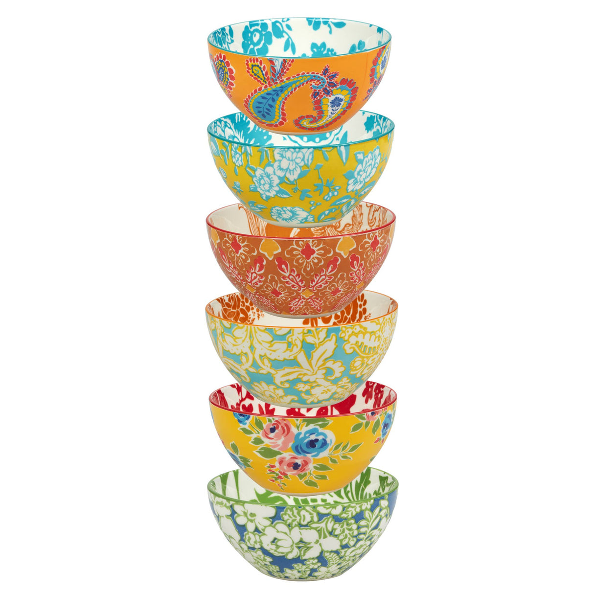 Damask Floral All Purpose Bowl 4.75" x 2.25" (6) asst.