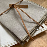 Hand Stitched Natural Linen Napkin Set