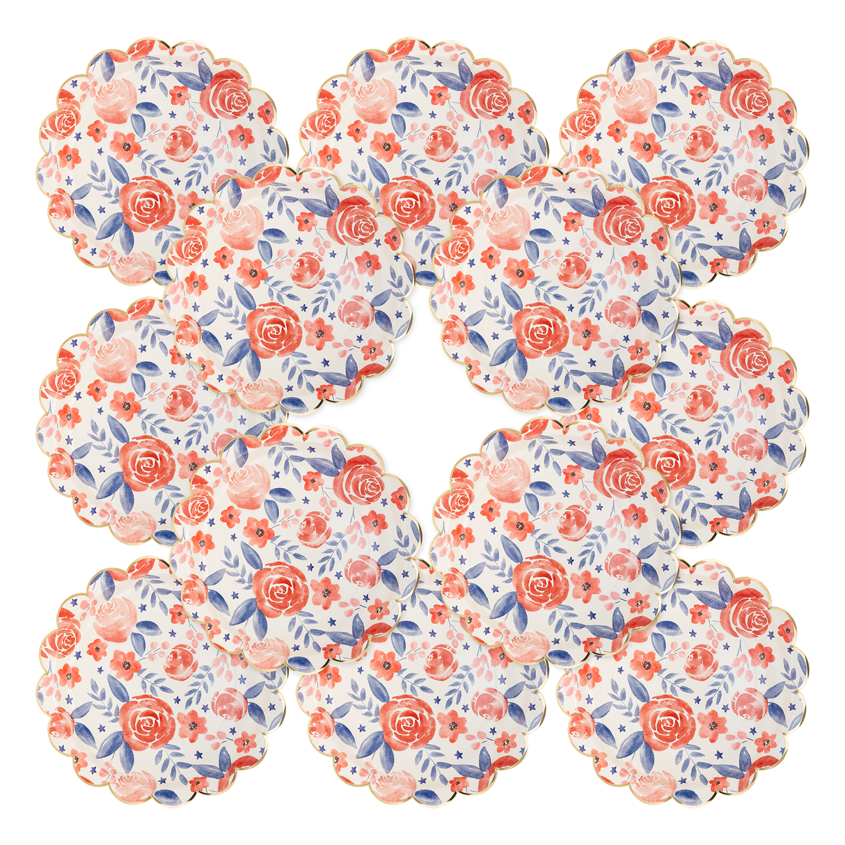 PLPL362 - Watercolor Floral Paper Plate