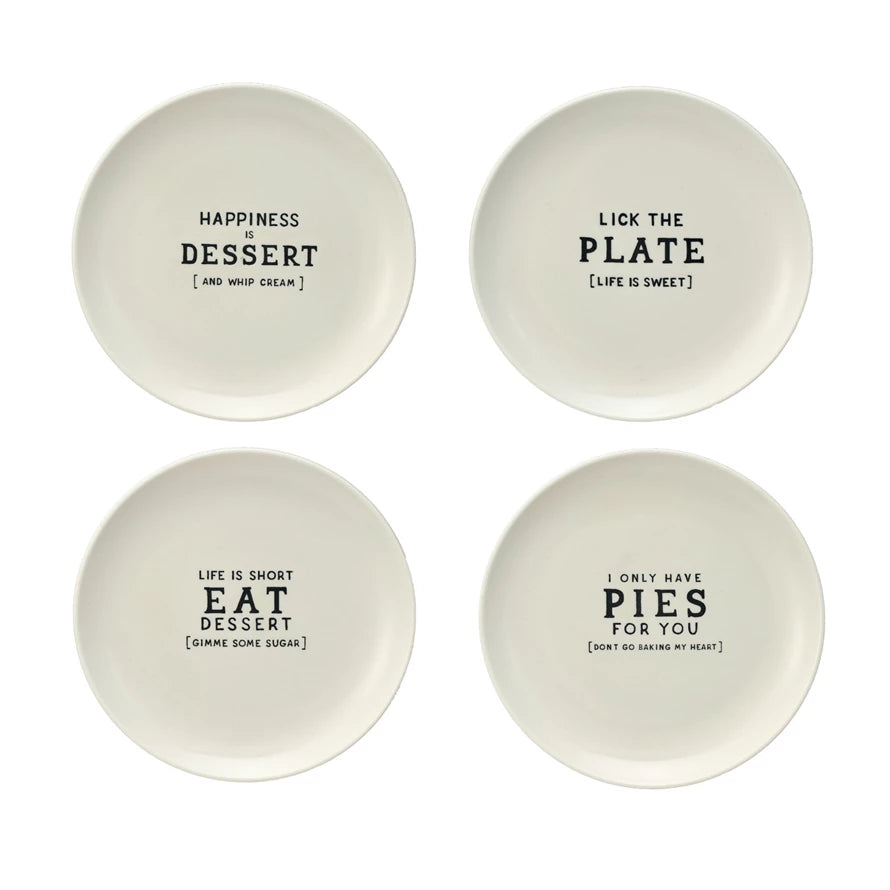 Stoneware Plate with Fun Sayings